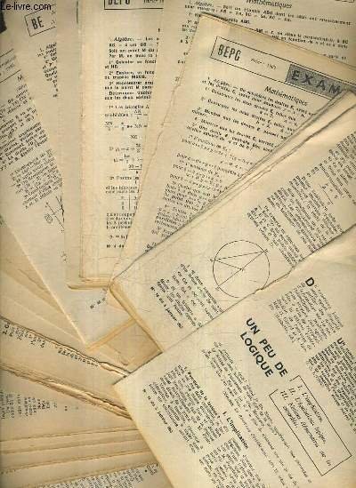 LOT D'ENVIRON 80 PAGES EN FEUILLETS SUR LES MATHEMATIQUES MODERNES - L'EQUIVALENCE LOGIQUE - NOTIONS ELEMENTAIRES SUR LES ENSEMBLES - LANGAGE MATHEMATIQUE - EXAMEN - PLUS PETIT COMMUN MULTIPLE - DIFFERENCE DES NOMBRES RELATIFS ETC.