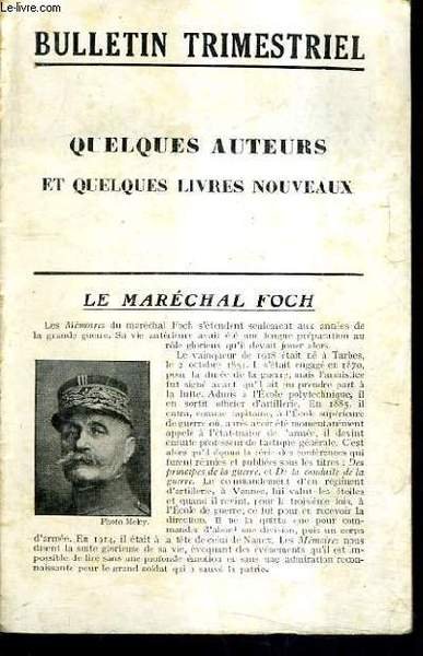BULLETIN SEMESTRIEL QUELQUES AUTEURS ET QUELQUES LIVRES N�40 AVRIL 1931 … | Immagine principale