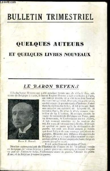 BULLETIN SEMESTRIEL QUELQUES AUTEURS ET QUELQUES LIVRES N�42 OCTOBRE 1931 …