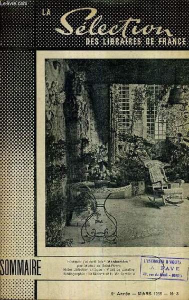 LA SELECTION DES LIBRAIRES DE FRANCE N�3 MARS 1955 6E …