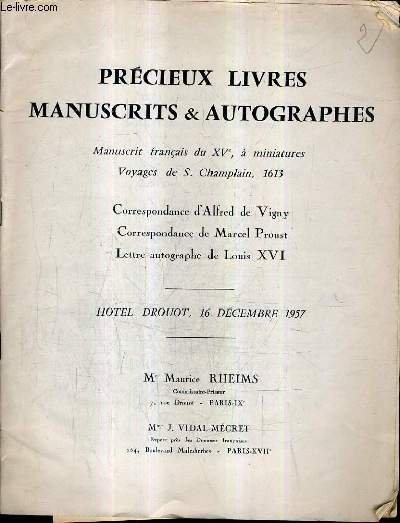 PRECIEUX LIVRES MANUSCRITS & AUTOGRAPHES - HOTEL DROUOT 16 DECEMBRE …