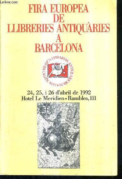 CATALOGUE EN ESPAGNOL - FIRA EUROPEA DE LLIBRERIES ANTIQUARIES A … | Immagine principale