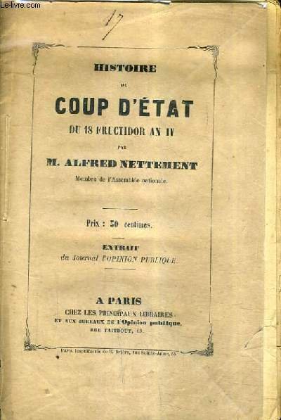 HISTOIRE DU COUP D'ETAT DU 18 FRUCTIDOR AN IV - … | Immagine principale