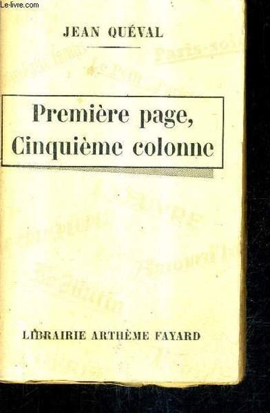 PREMIERE PAGE CINQUIEME COLONNE.