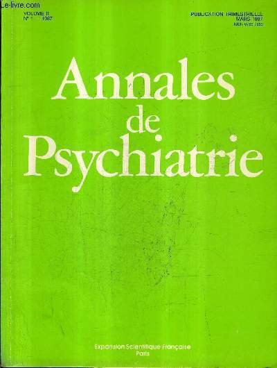 ANNALES DE PSYCHIATRIE N�1 VOLUME 2 1987 - stress et …
