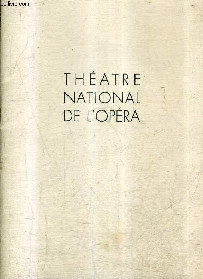 PROGRAMME : THEATRE NATIONAL DE L'OPERA : FAUST OPERA EN 5 ACTES DE JULES BARBIER ET MICHEL CARRE MUSIQUE DE CH.GOUNOD VENDREDI 16 JANVIER 1951 .