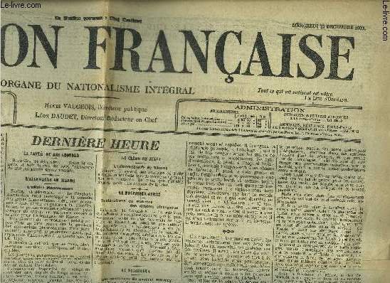 L'ACTION FRANCAISE - MERCREDI 15 DECEMBRE 1909 - 2eme ANNEE …