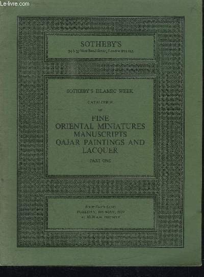 CATALOGUE DE VENTE AUX ENCHERES : CATALOGUE OF FINE ORIENTAL … | Immagine principale