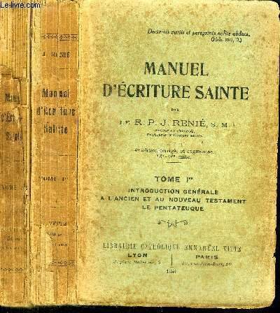 MANUEL D'ECRITURE SAINTE - en 2 VOLUMES (TOME 1 + …