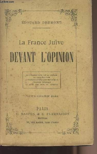 La France juive devant l'opinion