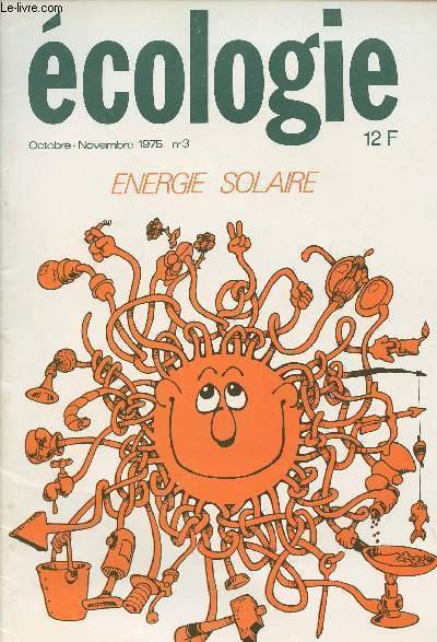 Ecologie n�3 octobre-novembre 1975 - Enegie Solaire | Immagine principale