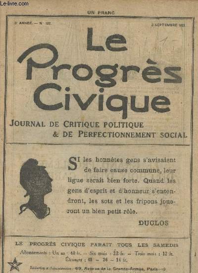 Le Progr�s Civique - Journal de critique politique & de … | Immagine principale