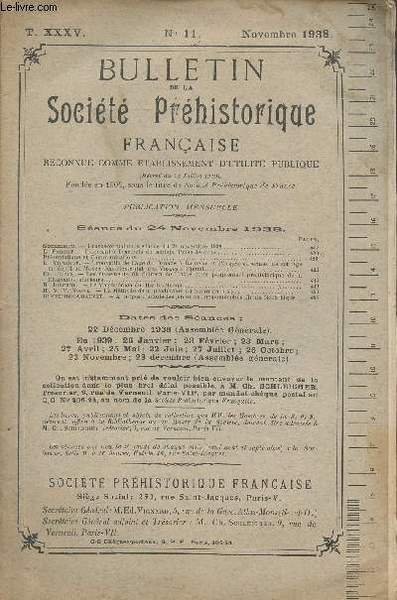 Bulletin de la soci�t� pr�historique fran�aise - T. XXXV - …