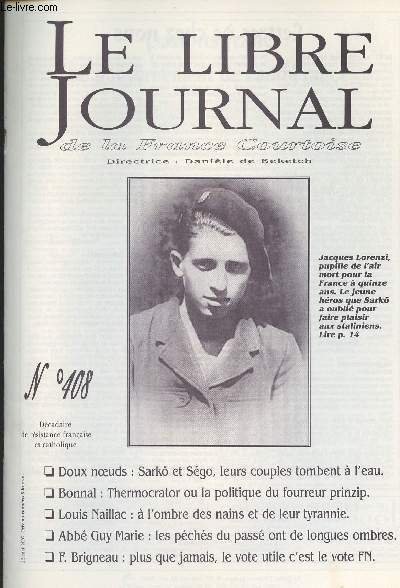 Le Libre Journal de la France Courtoise n�408 - Doux …