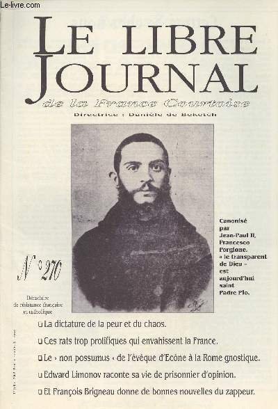 Le Libre Journal de la France Courtoise n�270 - La …