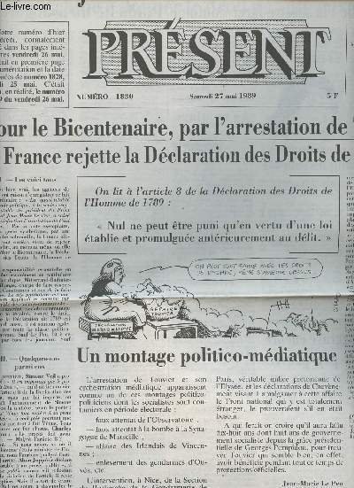 Pr�sent n�1830 sam. 27 mai 89 - Pour le Bicentenaire, …