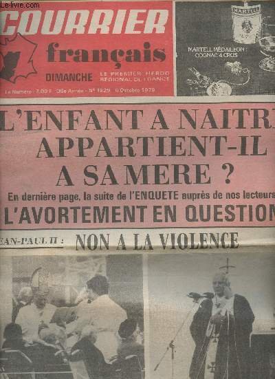 Courrier fran�ais n�1829 36e ann�e 6 oct. 79 - L'enfant …