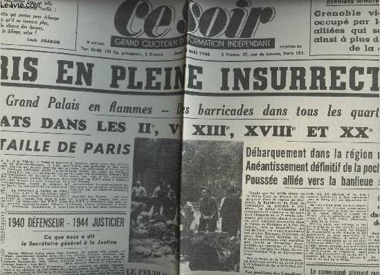 A la une - Fac-simil� 23- vol.6 -Ce soir 9e …
