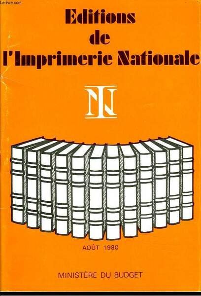 CATALOGUE DES EDITIONS DE L'IMPRIMERIE NATIONALE | Immagine principale