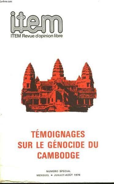 ITEM. REVUE D'OPINION LIBRE., JUILLET-AOÛT 1976. NUMERO SPECIAL. TEMOIGNAGES SUR … | Immagine principale