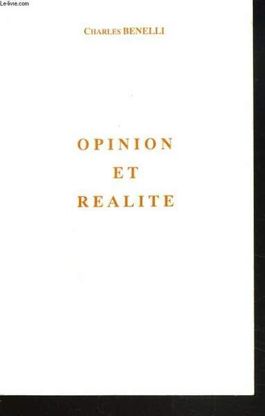 OPINION ET REALITE | Immagine principale