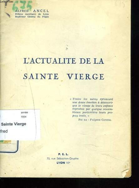 L'ACTUALITE DE LA SAINTE VIERGE. | Immagine principale