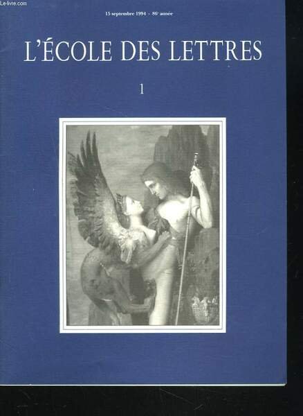 L'ECOLE DES LETTRES, SECOND CYCLE, N°1, 15 SEPT. 1994. OEDIPE … | Immagine principale