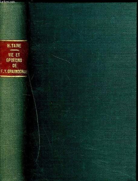 NOTES SUR PARIS. VIE ET OPINIONS DE M. FREDERIC-THOMAS GRAINDORGE. | Immagine principale