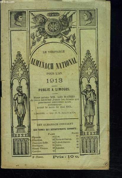 LE VERITABLE ALMANACH NATIONAL POUR L'AN 1913. | Immagine principale
