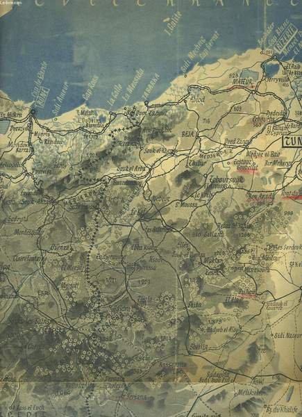 CARTE DETAILLEE DE LA TUNISIE. (EXTRAITE D'UNE REVUE) | Immagine principale