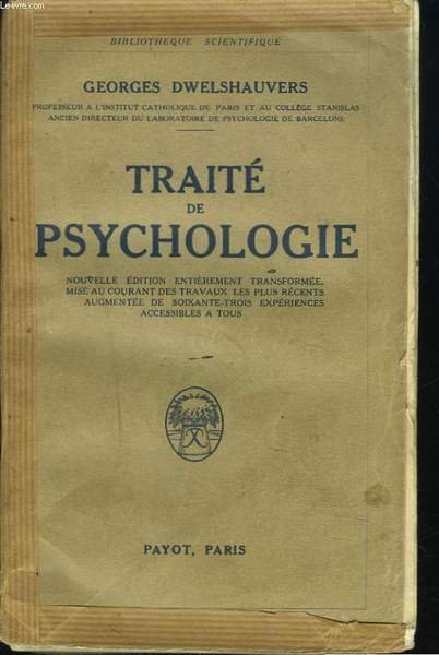 TRAITE DE PSYCHOLOGIE.