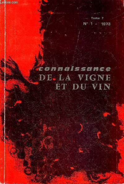 CONNAISSANCE DE LA VIGNE ET DU VIN N°1 TOME 7 …