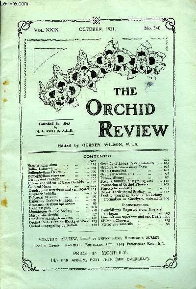 THE ORCHID REVIEW N°340 OCTOBER 1921 - Brassia longissima .Bollea … | Immagine principale