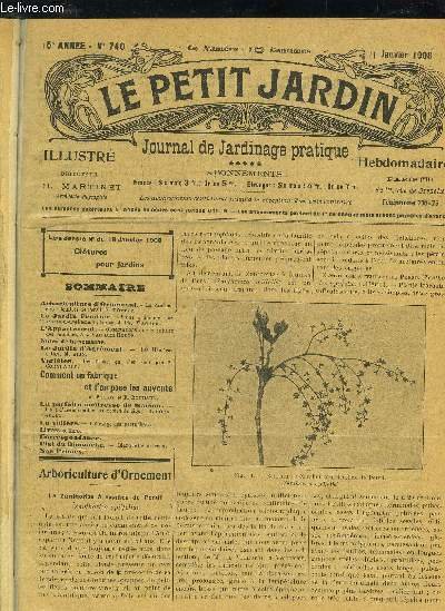 LE PETIT JARDIN ILLUSTRE N° 740 - Arboriculture d’Ornement. - …