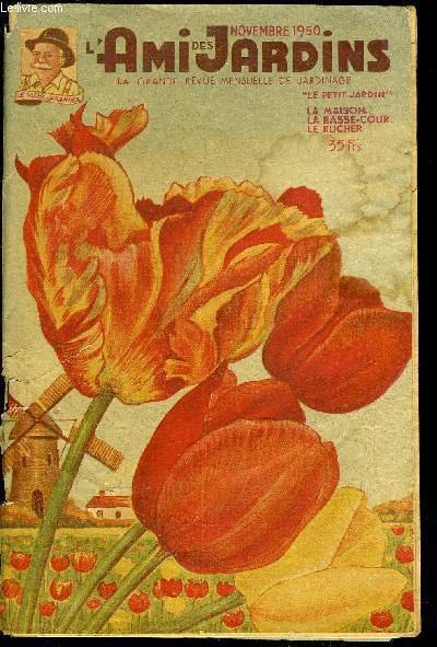 L'AMI DES JARDINS, LE PETIT JARDIN - NOVEMBRE 1950 - La noce, Les pulvérisateurs à grand travail, La conservation des chicorées, La fonte des semis, Les travaux de la saison, Pois d'automne, De beaux cardons, Nos asperges, L'emploi du sulfure de carbone