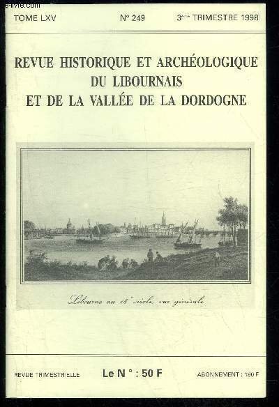 REVUE HISTORIQUE ET ARCHEOLOGIQUE DU LIBOURNAIS ET DE LA VALLEE … | Immagine principale