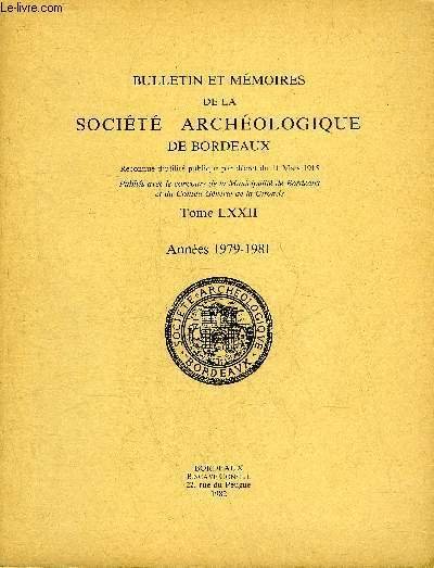 BULLETIN ET MEMOIRES DE LA SOCIETE ARCHEOLOGIQUE DE BORDEAUX - …