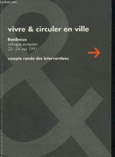 VIVRE & CIRCULER EN VILLE - BORDEAUX COLLOQUE EUROPEEN 23-24 …