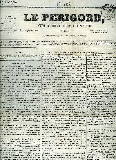 LE PERIGORD JOURNAL DES INTERETS NATIONAUX ET PROVINCIAUX N°125 1843 …