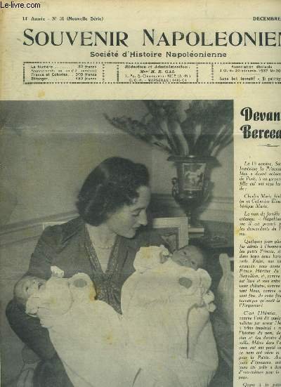 SOUVENIR NAPOLEONIEN N° 31 DECEMBRE 1950 - Devant des berceaux …