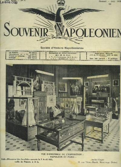SOUVENIR NAPOLEONIEN N° 87 AOUT 1955 - Exposition Napoléonienne aux …