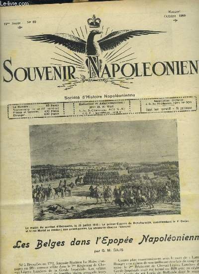 SOUVENIR NAPOLEONIEN N° 89 OCTOBRE 1955 - Les Belges dans …