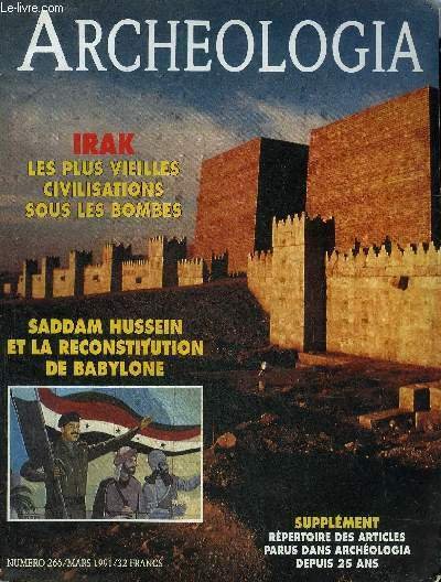 ARCHEOLOGIA N° 266 MARS 1991 - Lettre ouverte au Président … | Immagine principale