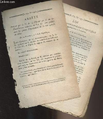 Arrêté (B. 212. N°1962) portant que la loi du 14 … | Immagine principale