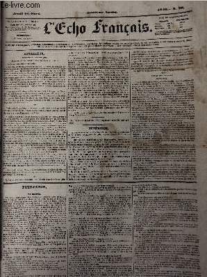 L'Echo Français, 12e année n°86 - Jeudi 26 mars 1840 … | Immagine principale