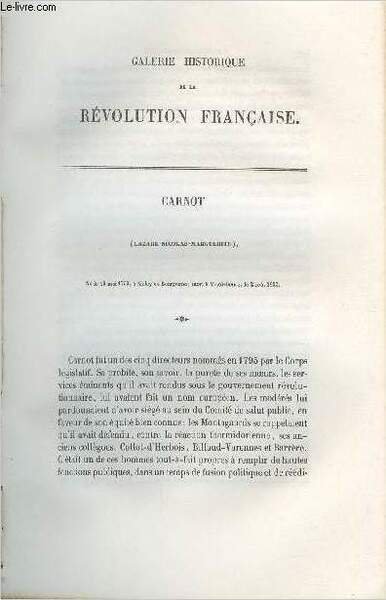 Carnot (Lazare-Nicolas-Marguerite) - Portrait provenant de la Galerie historique de … | Immagine principale