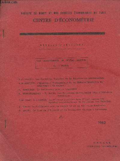 Recueil d'articles : Les déterminants du niveau général de l'emploi … | Immagine principale