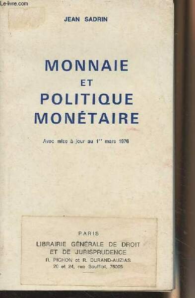 Monnaie et politique monétaire (avec mise à jour au 1er … | Immagine principale