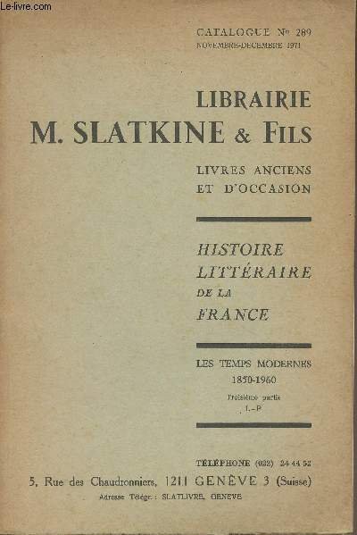Librairie M. Slatkine & fils - Catalogue n°289 Nov. déc. …