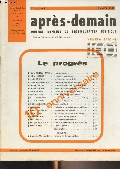 Après-demain, journal mensuel de documentation politique - Numéro spécial - …